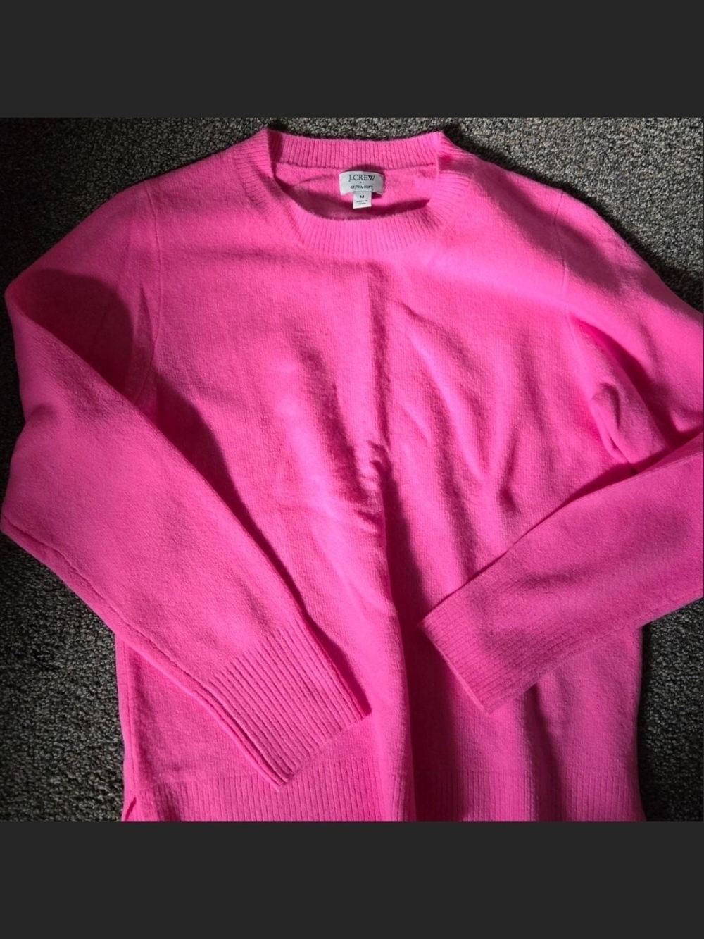 J. Crew Women's Crewneck Sweater in Bright Fuchsia